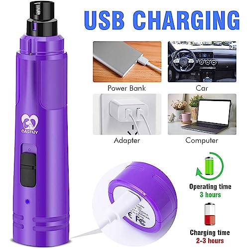 Dog Nail Grinder with LED Light (Purple)
