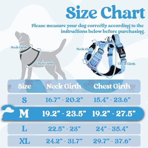 Dog Harness Medium Sized (Medium / Floral Blue)