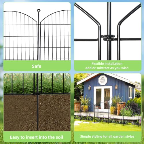 Decorative Garden Fence (Black / 40 in(H))