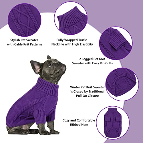Dog Sweater for Small to Large Dogs (Large / Purple)