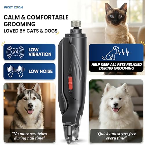 2-in-1 Dog & Cat Nail Clippers and Grinder with LED Light (Black)