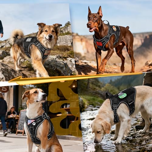 Tactical Dog Harness for Large (Black Reflex / Large)