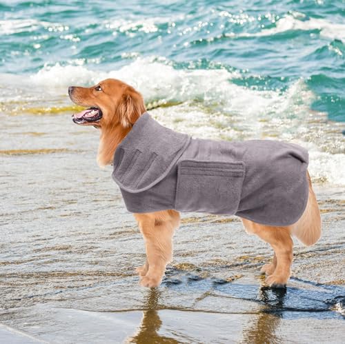 Dog Drying Coat (Medium / Gray)