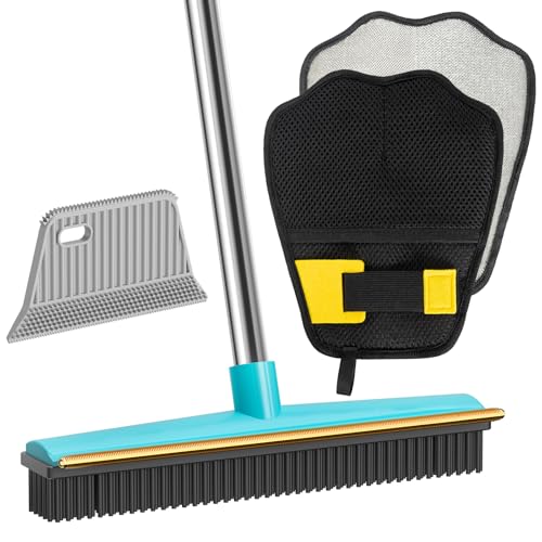Carpet Rake for Pet Hair Removal (Blue With Black / Extra Large Combo 3)