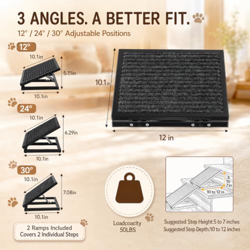 2 Pack Heavy Duty Dog Ramps for Stairs