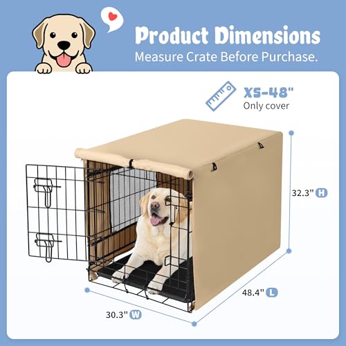 Dog Crate Cover (48.4"L x 30.3"W x 32.3"H / Beige)