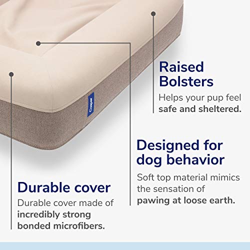 Dog Bed Plush Memory Foam (Sand / Medium)