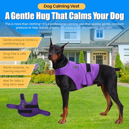 Dog Anxiety Vest (XS-Chest(8.6"-12") / Light Purple)