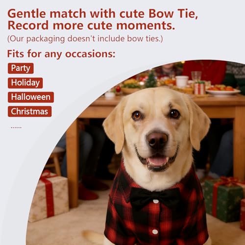 Dog Shirt Pet Plaid Clothes Shirt T (3XL-(26~38lb)-Chest~26.8" / Red)