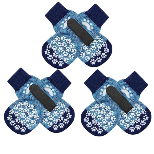Anti Slip Dog Socks (X-small (6 Count) / Blue)