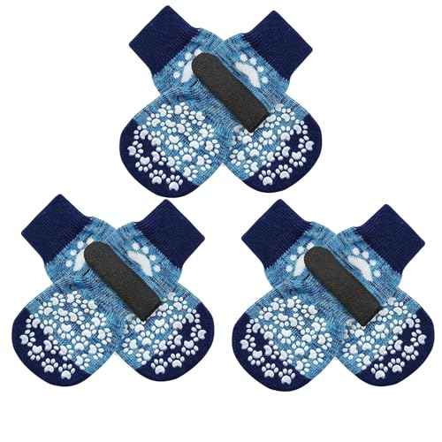 Anti Slip Dog Socks (X-large (6 Count) / Blue)