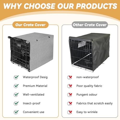Dog Crate Cover (42.0"L x 28.3"W x 30.3"H / Grey)