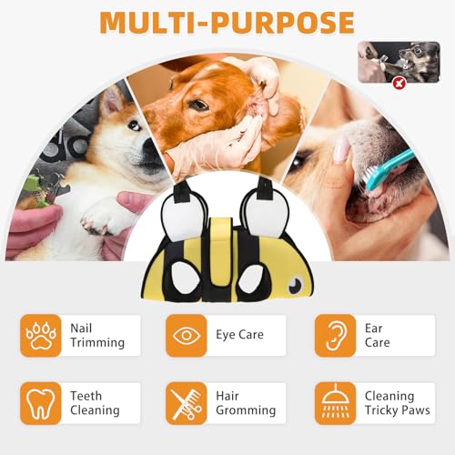 Dog Grooming Hammock for Small Dogs Cats (Medium / Yellow Bee)