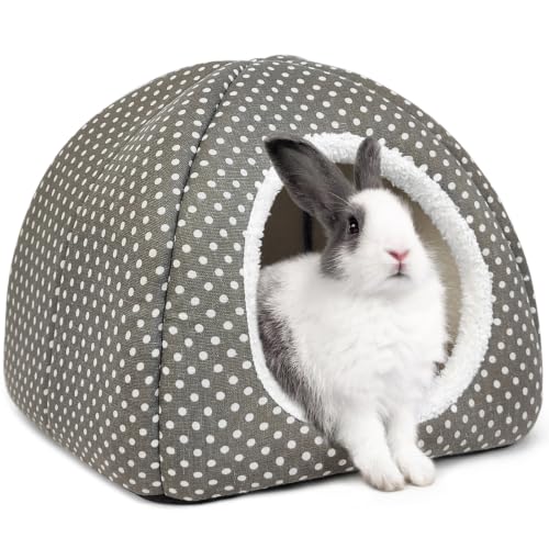 Rabbit Hideout Large Bunny Bed Washable Rabbit House (Grey)
