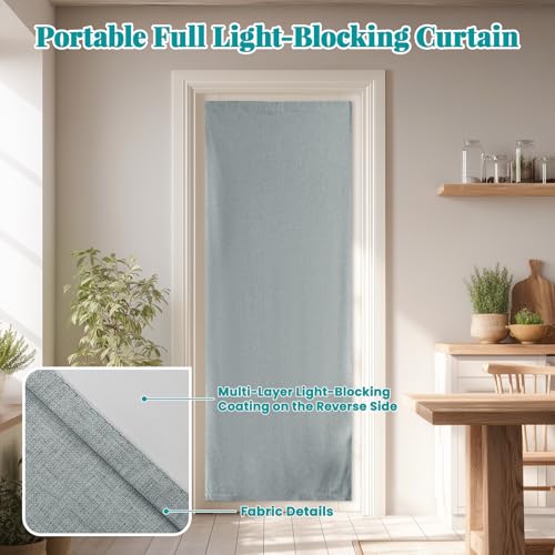 100% Blackout French Door Curtain (25"W x 72"L (Pack of 1) / Light Grey)