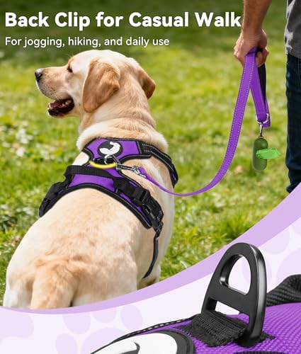 No Pull Dog Harness for Large Dogs (Large / Purple)