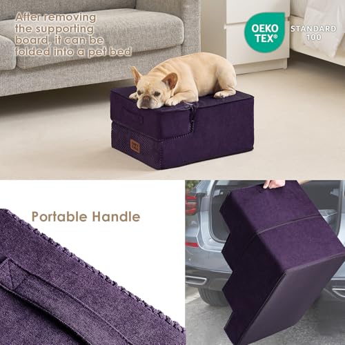 Dog Stairs for Small Dogs 13.5" H (Purple / Standard 15" x 18" x 13.5")
