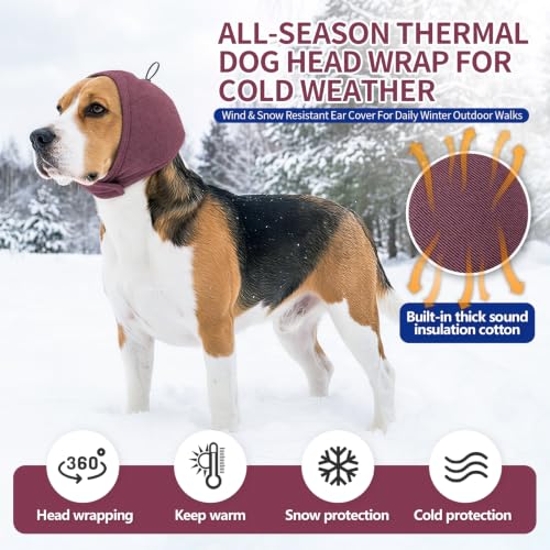 Dog Ear Cover Noise Protection (Large(Head Circle:18"-24") / Plum)