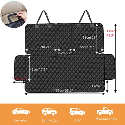 Dog Car Seat Cover for Back Seat (Black / ISOFIX Large)