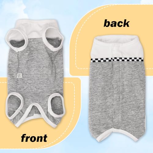 Dog Surgical Suit (Medium / grey and white)