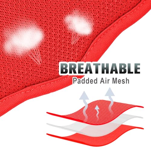 No Pull Dog Harness Large Reflective Dog Harness with Front Clip and Easy Control Handle for Walking Training Running with ID tag Pocket (Red / Large)