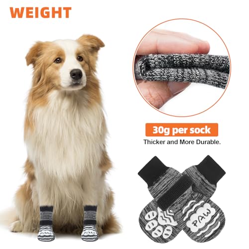 Dog Socks Shoes for Hot Pavement to Prevent Licking Paws (Paw Gray / X-Small (Paw Width: 1.8"))