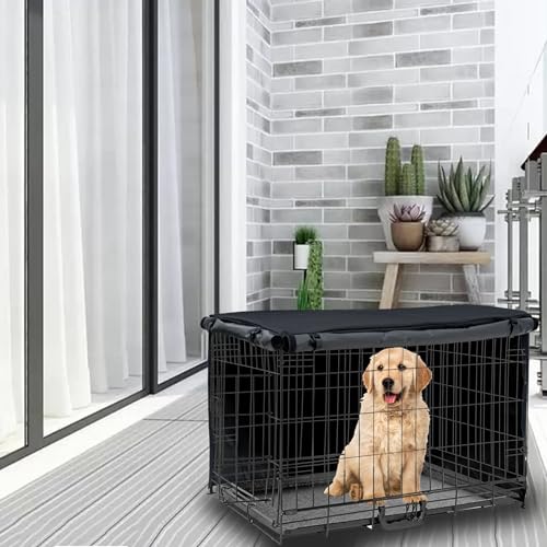 Dog Crate Cover 24in Pet Kennel Cover 24’’L*18’’W*19‘’H (Black / 24.0"L x 18.0"W x 19.0"H)