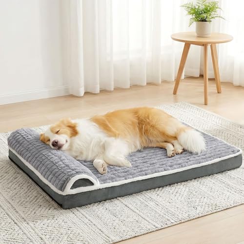 Orthopedic Large Dog Bed Pillow Pet Sofa Bed 56''X40'' Grey (Grey / 56"L x 40"W x 3.5"Th)