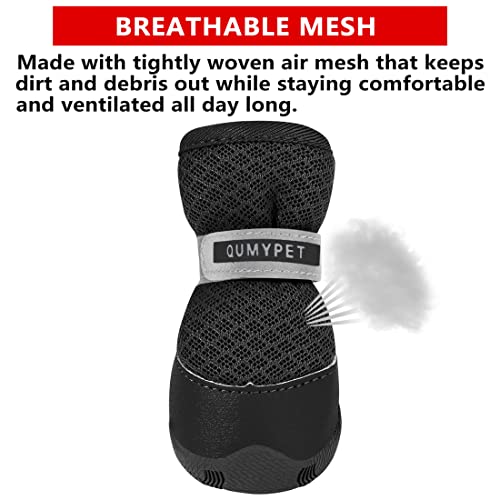 Dog Shoes for Small Dogs Hot Pavement Puppy Dog Boots & Paw Protectors (Black / size 3: 1.70"x1.31"(L*W))