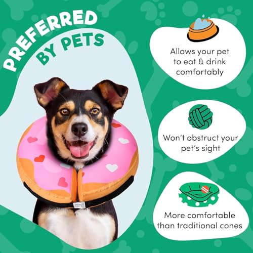 Inflatable Dog Cone Collar Alternative After Surgery Small (Heart Shape / Small [Neck:4"-7"])