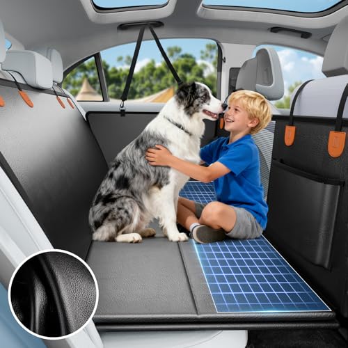 Dog Car Seat Cover for Back Seat (Matte Black / L - For Cars/SUV/ Sedans/MPV)