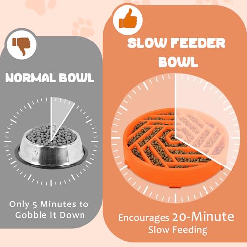 Slow Feeder Dog Bowl (orange)