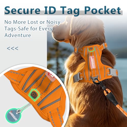 No Pull Dog Harness for Large Dogs (Large(Chest:24.5-32.5") / Pumpkin-Oxford)