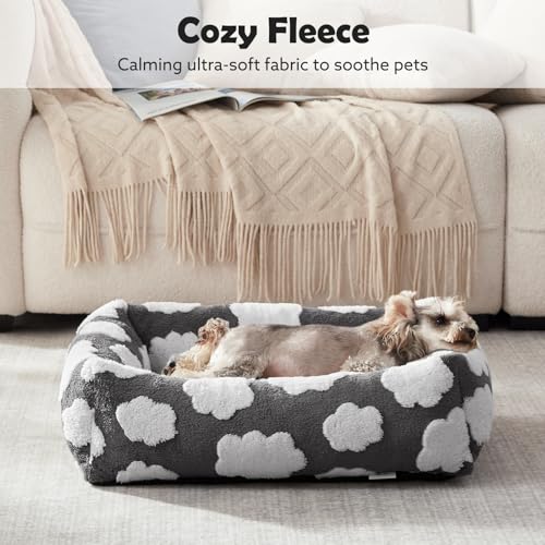 XL Dog Beds Large Sized Dog (Cozy Clouds Grey / XL (42"x36"x9"))