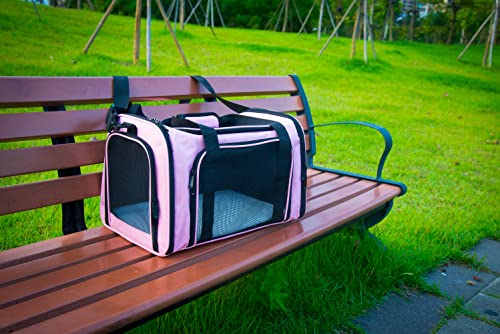 Soft Sided Carrier for Small Medium Cats Dogs (20.0"L x 13.0"W x 13.0"H / Pink)