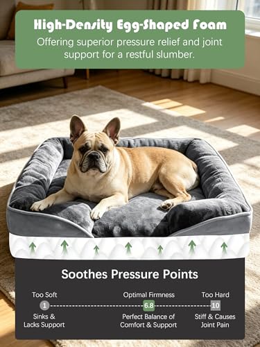 Orthopedic Dog Bed with Sides (28.0"L x 23.0"W x 6.5"Th / Grey)