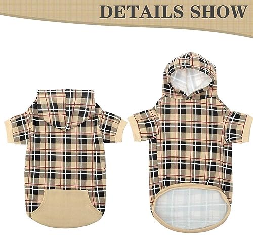 Plaid Dog Hoodie (X-Small / Beige)