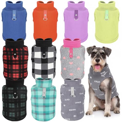 10 Pack 2X Large Dog Sweater Fleece Pet Dog Plaid Clothes Winter (2X-Large,15.4-19.8 lb / Stylish)