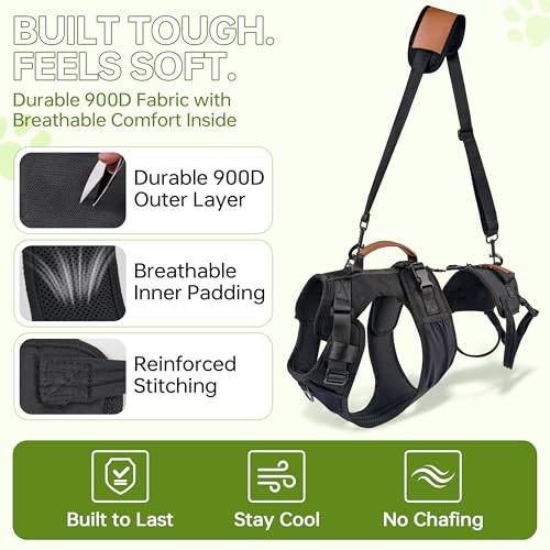 Dog Lift Harness for Male Dogs Full Body Support for Recovery & Mobility（L） (Chest Girth 25.5-31.5")