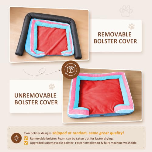 Orthopedic Dog Bed for Extra Large Dogs with Bolster (42.0"L x 30.0"W x 8.5"Th / Atlanta)