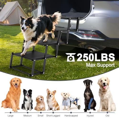 Extra Wide 20" Dog Stairs for Large Dogs (4-Steps Extra-Wide)