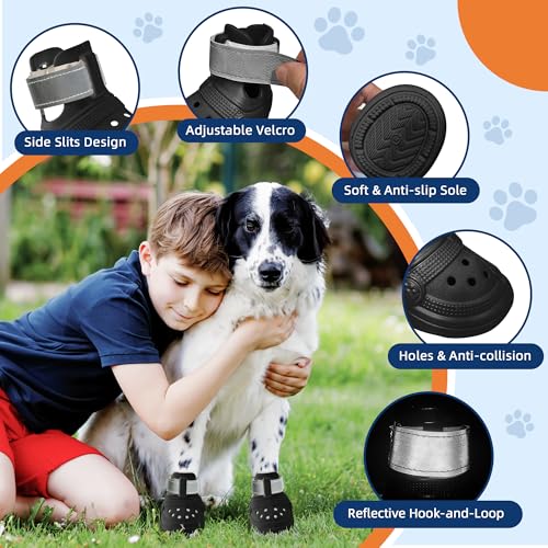 Breathable Dog Shoes Non (Blue / Medium)