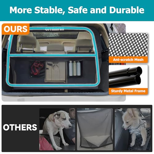 Dog Barrier for Car Back Seat & Cargo Area with Wider Coverage (Large-for Large SUV/Full-Size SUV, Sedan & Truck)
