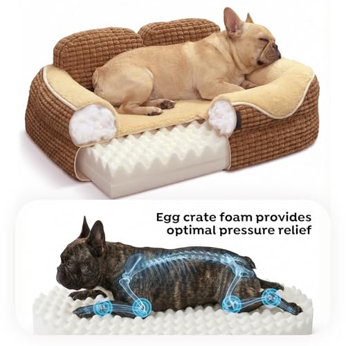 Square Dog Bed Medium Size Dog (Mocha Brown / 36"L x 26"W x 8"H)