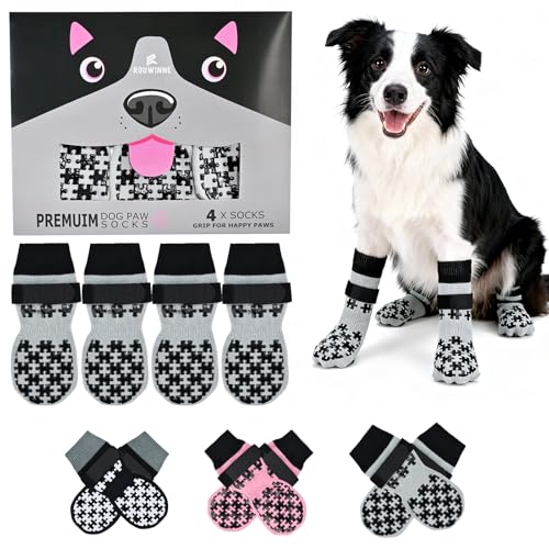 Dog Socks with Grippers (L(Pack of 4))