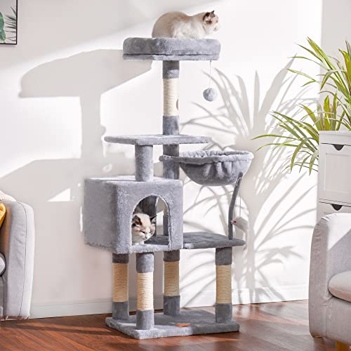 Cat Tree with Toy (50.4 inch / Light Gray)