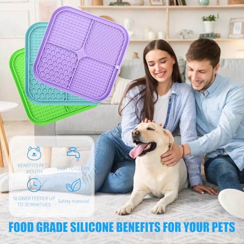 Lick Mat for Dogs (3pack / Cyan, Purple, Green)