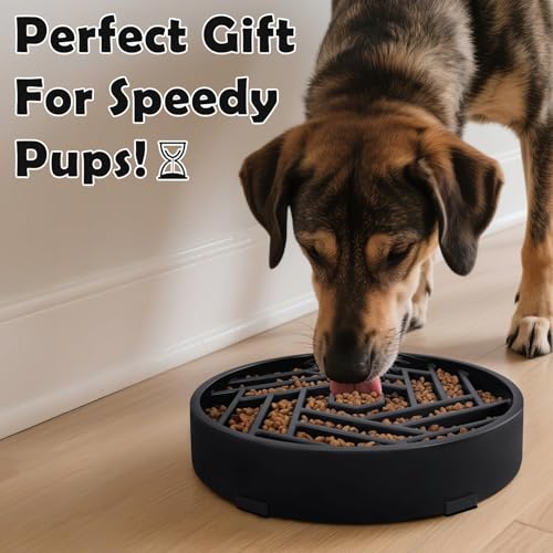 Slow Feeder Dog Bowls Large Medium Breed (Black)