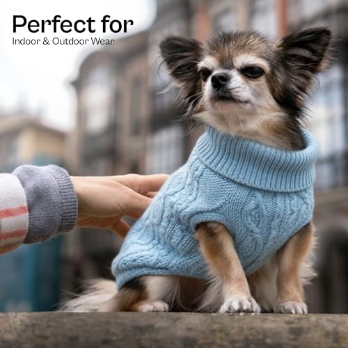 Dog Sweaters Pull Over (2XL / Cable Knit Blue)