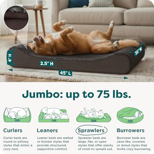 Orthopedic Dog Bed for Large Dogs (Jumbo/XL / Chocolate)